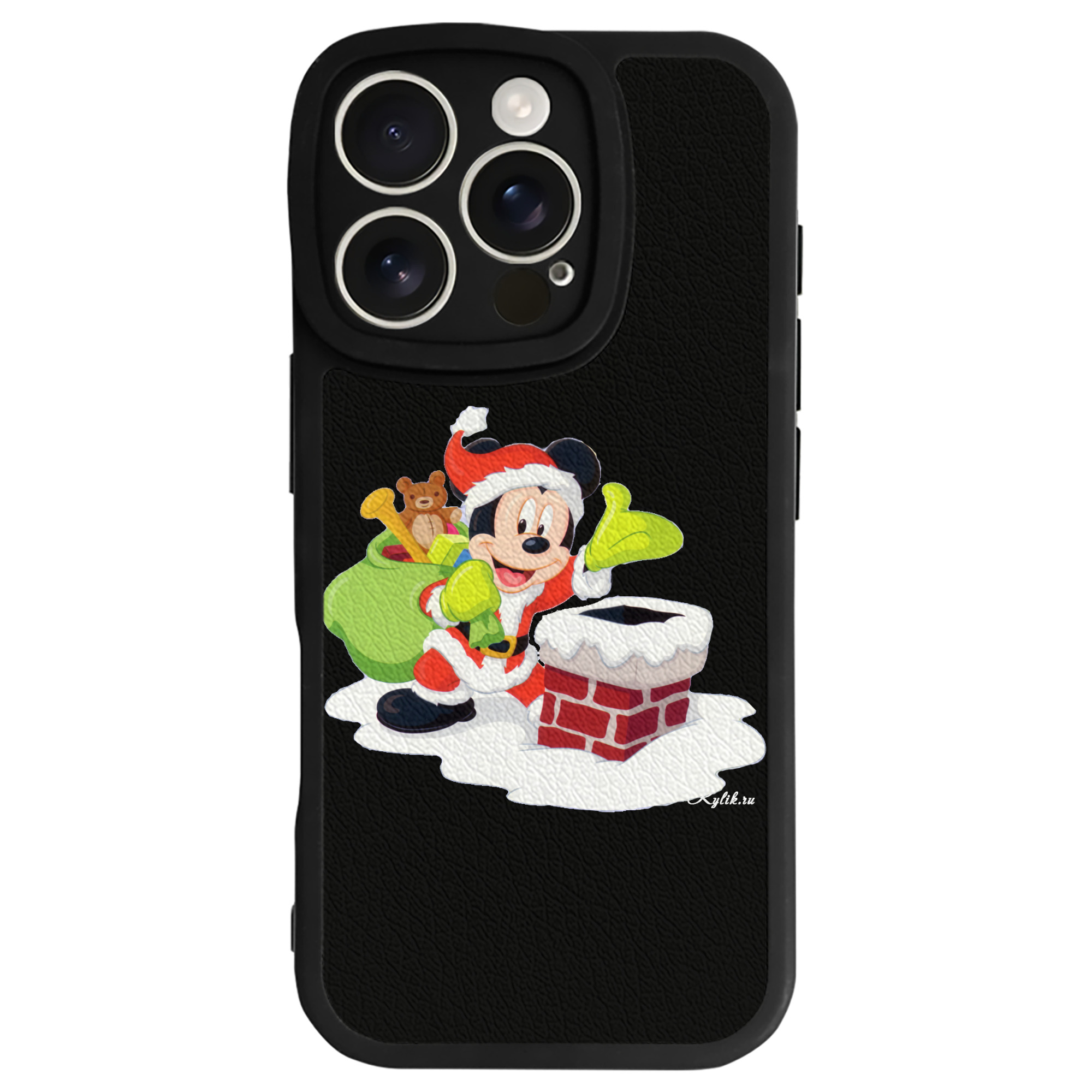 （画像用） ミッキーマウス Mickey Mouse 【iPhone 16シリーズ対応】シリコンスマホケース（レザー調） 材質：シリコン